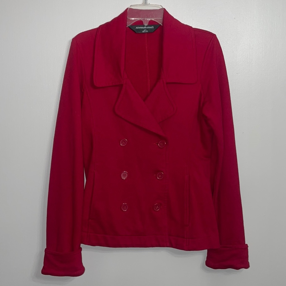 Norma Kamali Red Double-breasted Pea Coat Women’s Medium